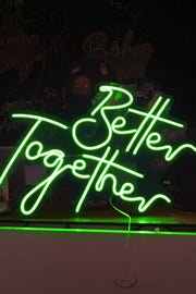 Better Together Aşk Temalı Yazılı Neon LED Işıklı Tablo Düğün ve Kutlama Duvar Dekorasyon