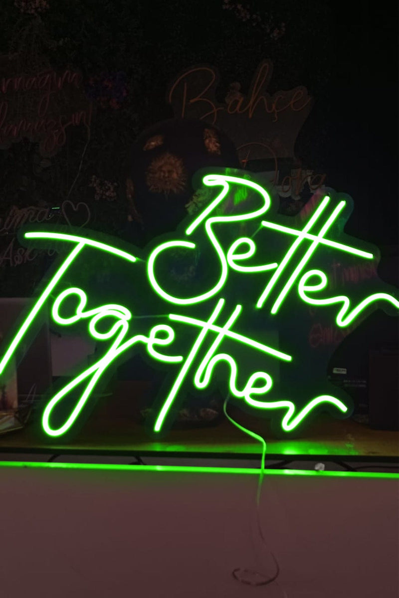 Better Together Aşk Temalı Yazılı Neon LED Işıklı Tablo Düğün ve Kutlama Duvar Dekorasyon