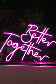 Better Together Aşk Temalı Yazılı Neon LED Işıklı Tablo Düğün ve Kutlama Duvar Dekorasyon