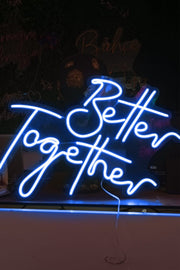 Better Together Aşk Temalı Yazılı Neon LED Işıklı Tablo Düğün ve Kutlama Duvar Dekorasyon