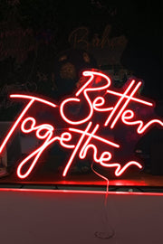 Better Together Aşk Temalı Yazılı Neon LED Işıklı Tablo Düğün ve Kutlama Duvar Dekorasyon