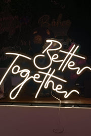 Better Together Aşk Temalı Yazılı Neon LED Işıklı Tablo Düğün ve Kutlama Duvar Dekorasyon
