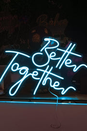 Better Together Aşk Temalı Yazılı Neon LED Işıklı Tablo Düğün ve Kutlama Duvar Dekorasyon
