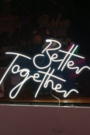 Better Together Aşk Temalı Yazılı Neon LED Işıklı Tablo Düğün ve Kutlama Duvar Dekorasyon