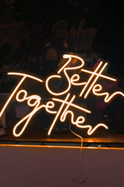 Better Together Aşk Temalı Yazılı Neon LED Işıklı Tablo Düğün ve Kutlama Duvar Dekorasyon