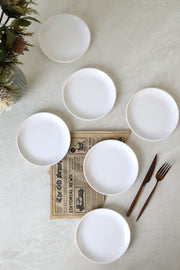 Beyaz Delta Pasta Tabağı 17 Cm - 6 Adet Set
