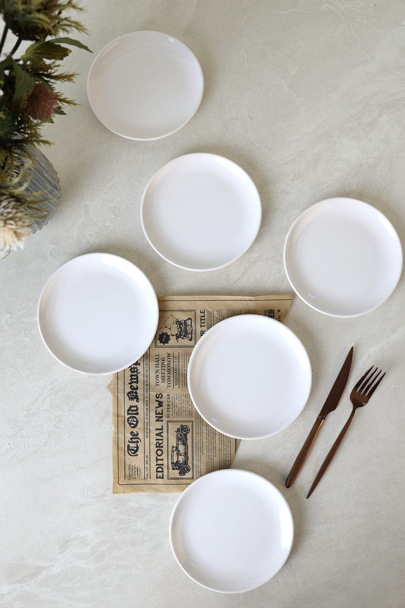 Beyaz Delta Pasta Tabağı 17 Cm - 6 Adet Set