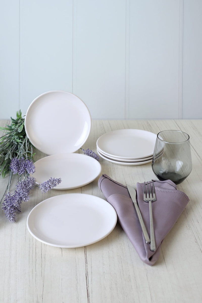 Beyaz Delta Pasta Tabağı 17 Cm - 6 Adet Set