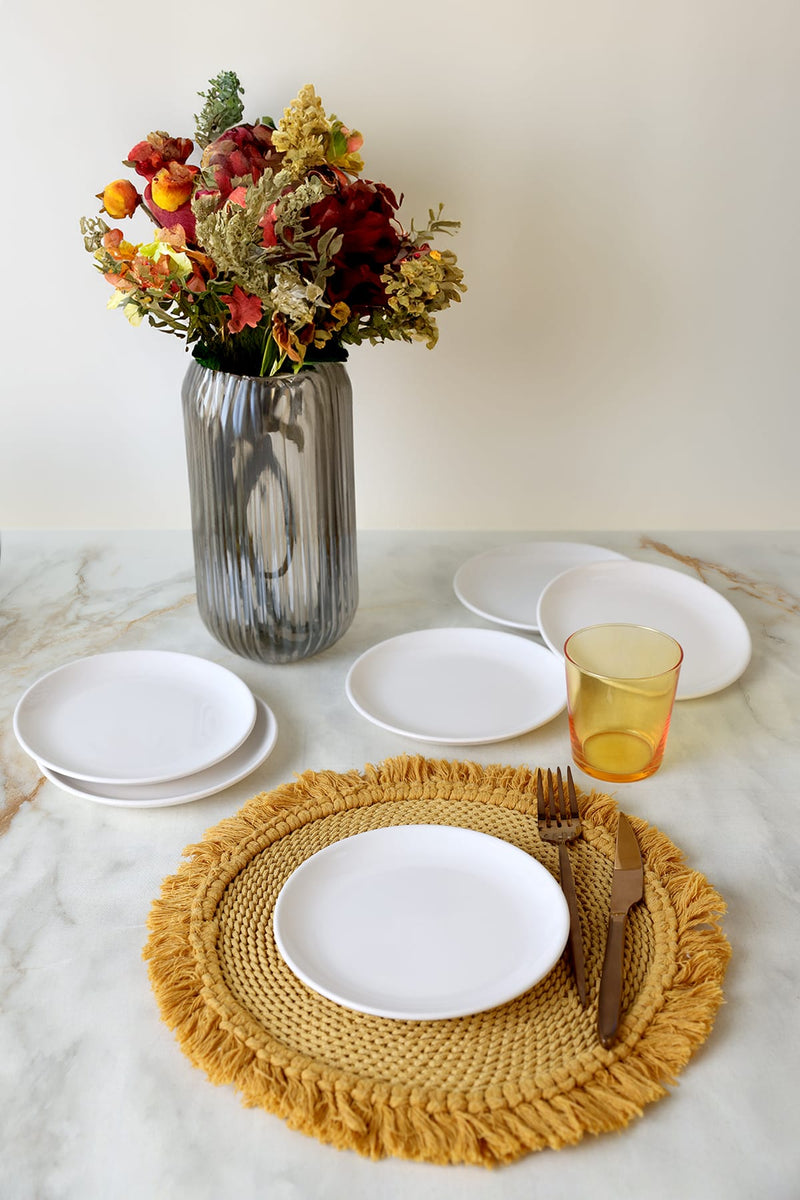 Beyaz Delta Pasta Tabağı 17 Cm - 6 Adet Set