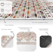 Beyaz Etnik Motifli Kilim Desenli Geometrik Etnik Motifler Salon Oturma Odası Koridor Antre Dijital Baskılı Makinede Yıkanabilir Saçaklı Halı Bonvagon