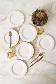 Beyaz İyonya Pasta Tabağı 22 Cm 6 Adet 006 Bonvagon