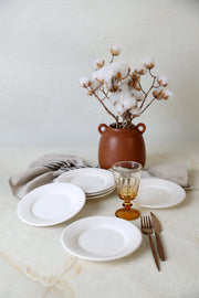 Beyaz Linda Pasta Tabağı 19 Cm Set 6 Adet