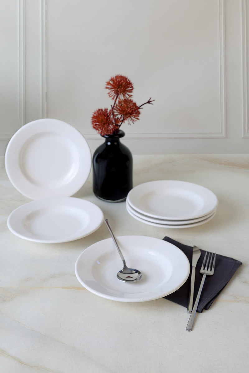 Beyaz Linda Yemek Tabağı 21 Cm Seti