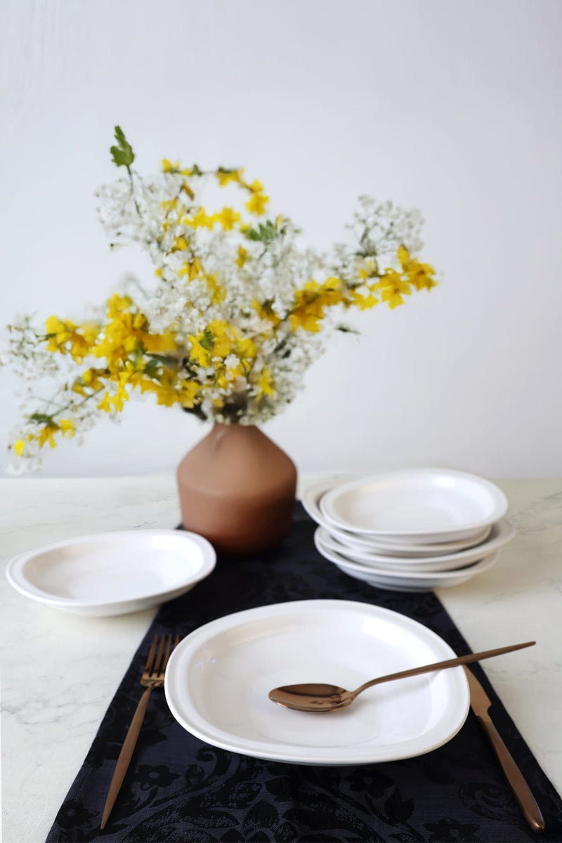 Beyaz Yemek Tabağı 24 Cm Seti - 6 Adet
