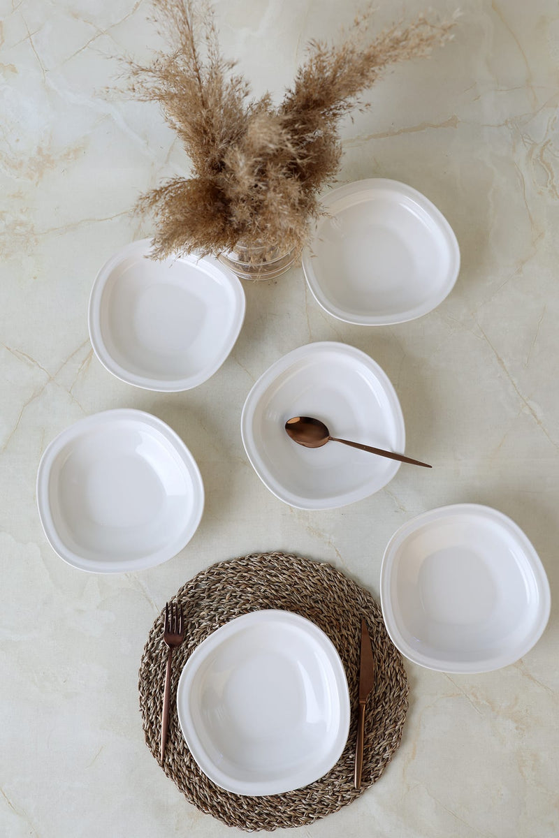 Beyaz Yemek Tabağı 24 Cm Seti - 6 Adet