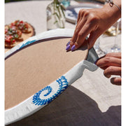 Beyaz Zemin Üzerinde Renkli Deniz Atı Desenli 2li Yuvarlak Amerikan Servisi - Supla Bonvagon