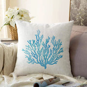 Beyaz Zemin Üzerinde Renkli Deniz Yıldızı Desenli Modern Raşel Kadife Yastık Kırlent Kılıfı Bonvagon