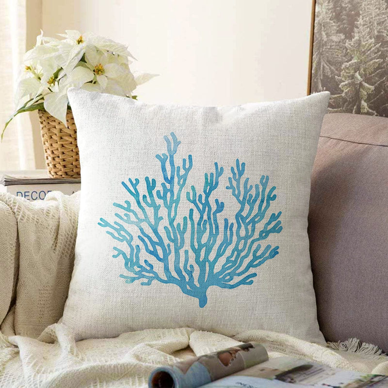 Beyaz Zemin Üzerinde Renkli Deniz Yıldızı Desenli Modern Raşel Kadife Yastık Kırlent Kılıfı Bonvagon