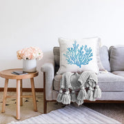 Beyaz Zemin Üzerinde Renkli Deniz Yıldızı Desenli Modern Raşel Kadife Yastık Kırlent Kılıfı Bonvagon