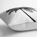 Beyaz Zeminde Siyah Palmiye Desenli Özel Tasarım Yastık Kılıfı 43x43cm Bonvagon