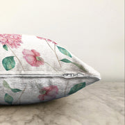 Beyaz Zeminli Rengarenk Ortanca Çiçek Motifli Dijital Baskılı Modern Raşel Kadife Kırlent Kılıfı Bonvagon