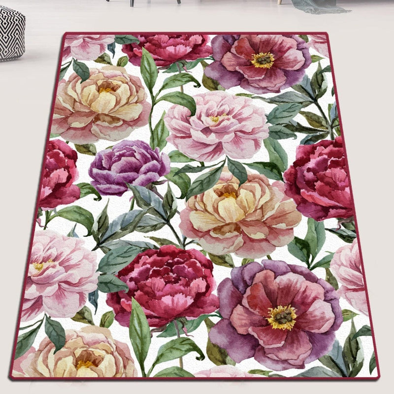 Big Flowers Dijital Baskılı Halı, Kaymaz Taban, Yıkanabilir Bonvagon