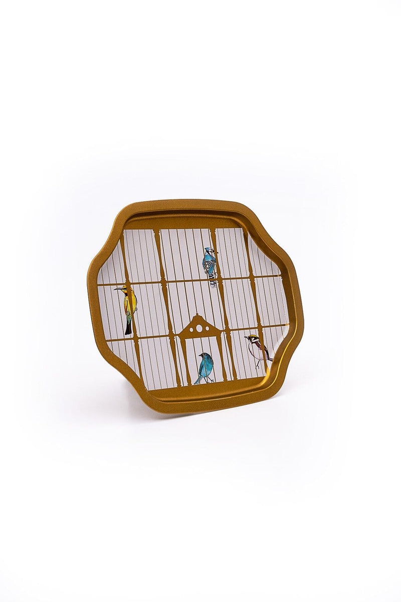Bird Cage Büyük Sekizgen Tepsi 31x43cm