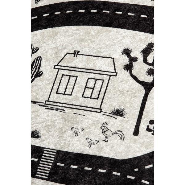 Black City Yıkanabilir Antibakteriyel Çocuk Halısı, Kaymaz Taban, Yıkanabilir Bonvagon