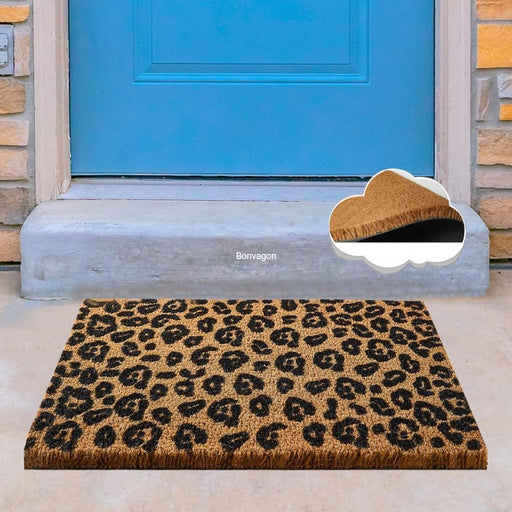 Black Leopar Doğal Koko Hindistan Cevizi Kapı Önü Paspas 60x40cm Bonvagon
