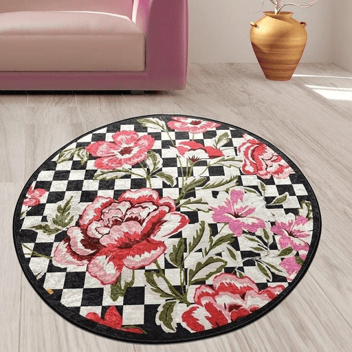 Black Rose Dijital Baskılı Halı, Kaymaz Taban, Yıkanabilir Bonvagon