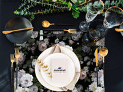 Black Roses 4'lü İnce Keten Kumaş Amerikan Servisi 50x35cm Bonvagon