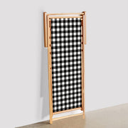 Black & White Katlanabilir Şezlong Katlanır Ahşap Lounge Chair