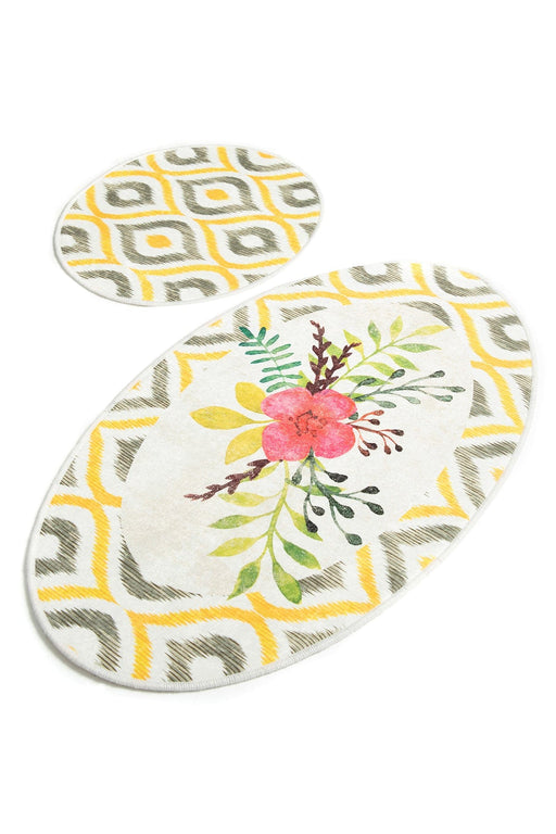 Blondie Dijital Baskılı 2li Set Banyo Halısı, Kaymaz Taban, Yıkanabilir Bonvagon