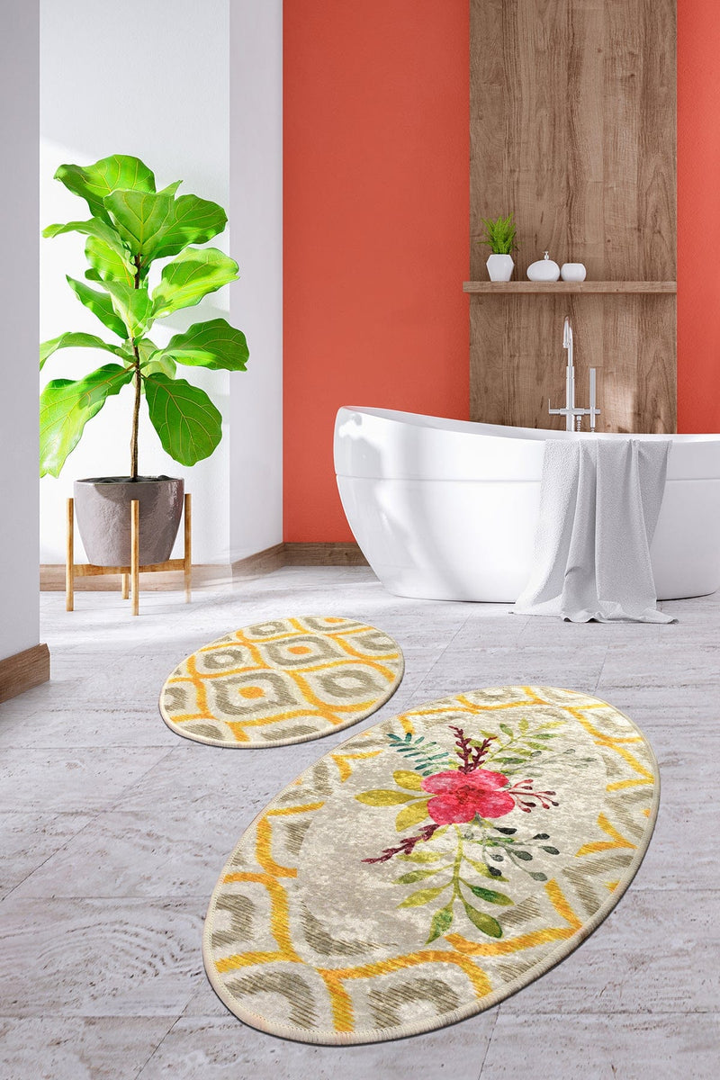 Blondie Dijital Baskılı 2li Set Banyo Halısı, Kaymaz Taban, Yıkanabilir Bonvagon