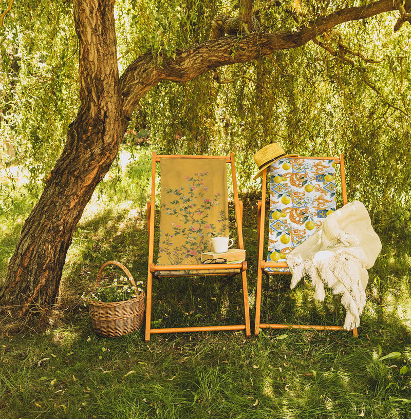 Blossom Katlanabilir Şezlong Katlanır Ahşap Lounge Chair