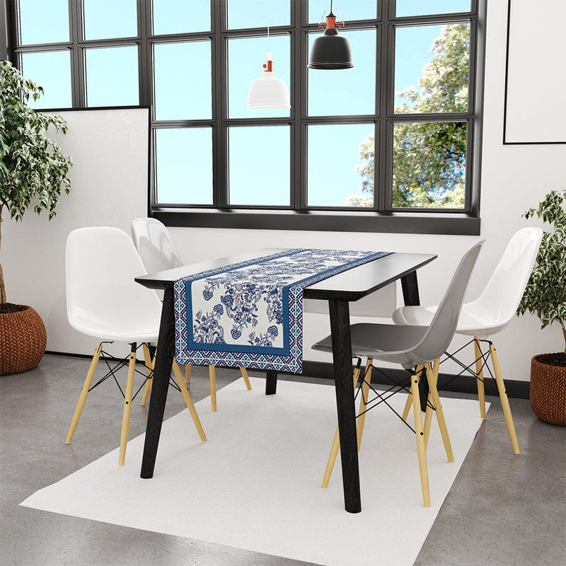 Blue Beauty İnce Keten Runner 140x45cm