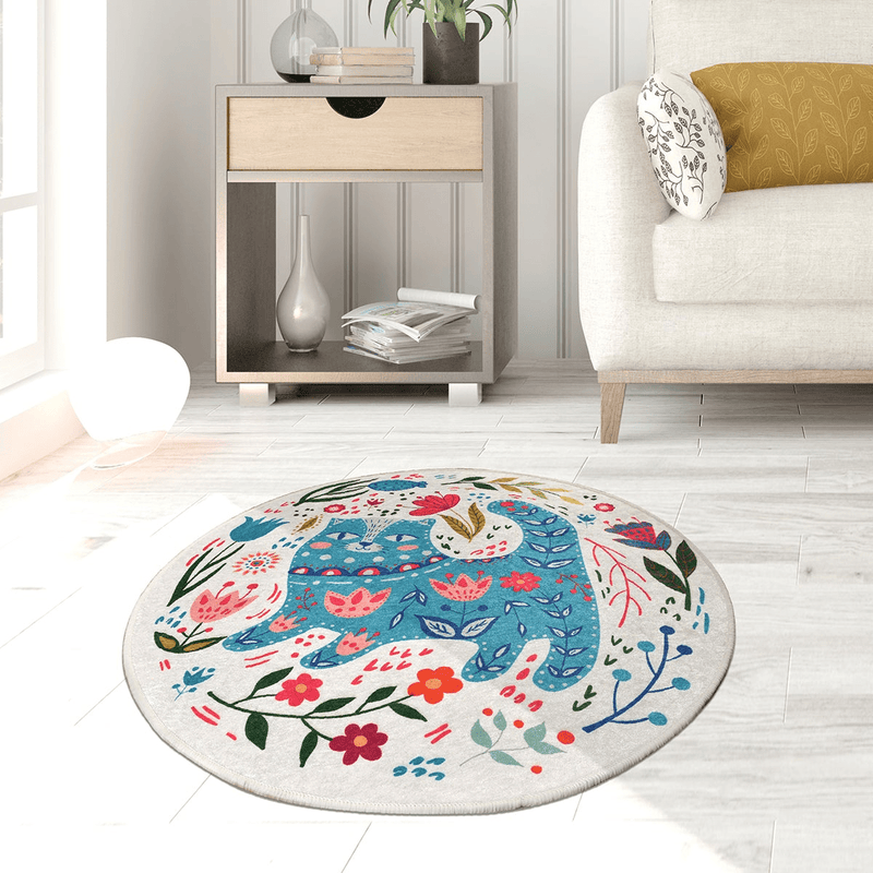 Blue Cats Dekoratif Dijital Baskılı Halı, Kaymaz Taban, Yıkanabilir Bonvagon