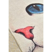 Blue Eyes Dijital Baskılı Çap100cm Banyo Halısı, Kaymaz Taban, Yıkanabilir Bonvagon