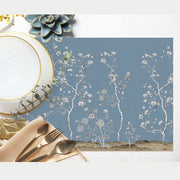 Blue Spring 4'lü İnce Keten Kumaş Amerikan Servisi 50x35cm Bonvagon