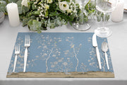Blue Spring 4lü İnce Keten Kumaş Amerikan Servisi 50x35cm