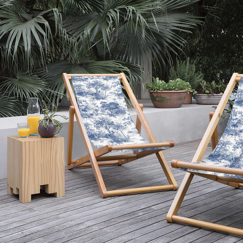 Blue Trees Katlanabilir Şezlong Katlanır Ahşap Lounge Chair