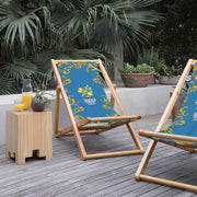 Blue Vase Katlanabilir Şezlong Katlanır Ahşap Lounge Chair