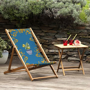 Blue Vase Katlanabilir Şezlong Katlanır Ahşap Lounge Chair