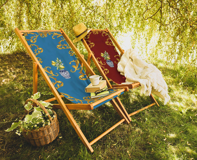 Blue Vase Katlanabilir Şezlong Katlanır Ahşap Lounge Chair Bonvagon