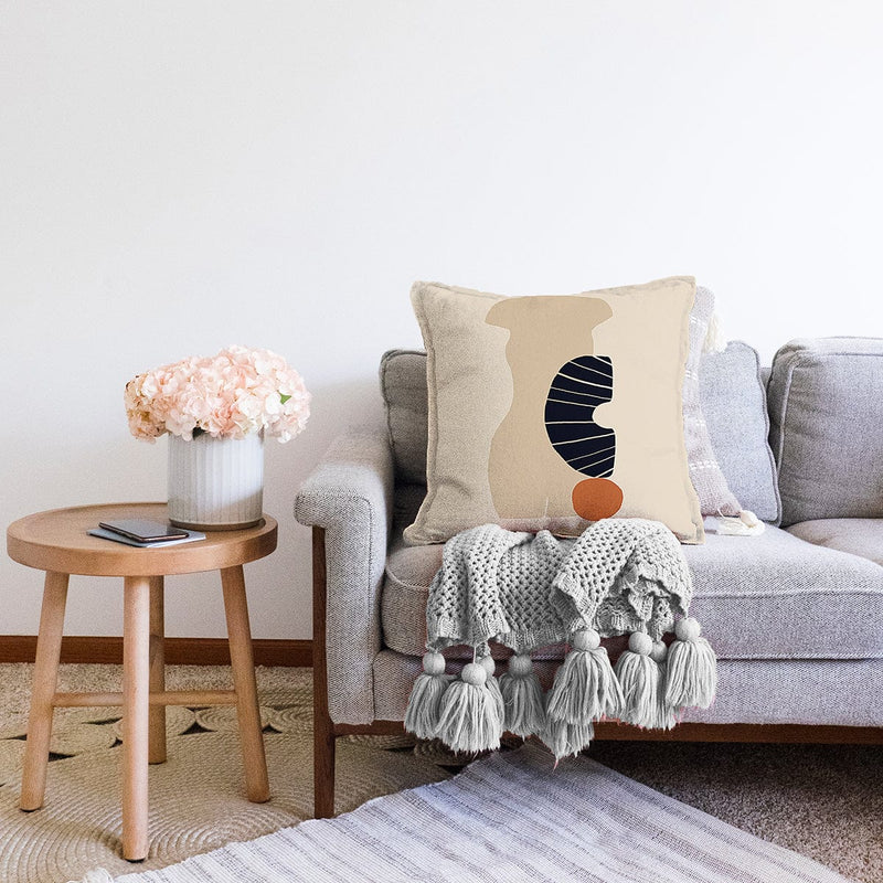 Boho Çizimli Özel Tasarımlı Dijital Baskılı Modern Raşel Kadife Yastık Kırlent Kılıfı Bonvagon