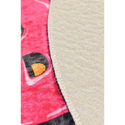 Boom Dijital Baskılı Yuvarlak Banyo Halısı, Kaymaz Taban, Yıkanabilir Bonvagon