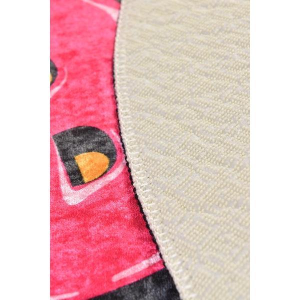 Boom Dijital Baskılı Yuvarlak Banyo Halısı, Kaymaz Taban, Yıkanabilir Bonvagon