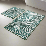 Botany Dijital Baskılı 2li Set Banyo Paspas ve Halısı, Kaymaz Taban, Yıkanabilir Bonvagon