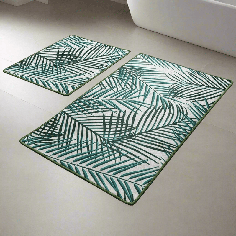 Botany Dijital Baskılı 2li Set Banyo Paspas ve Halısı, Kaymaz Taban, Yıkanabilir Bonvagon