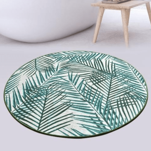 Botany Dijital Baskılı Yuvarlak Banyo Paspas ve Halısı, Kaymaz Taban, Yıkanabilir Bonvagon